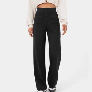 Black High Waisted, Straight Leg Pants
